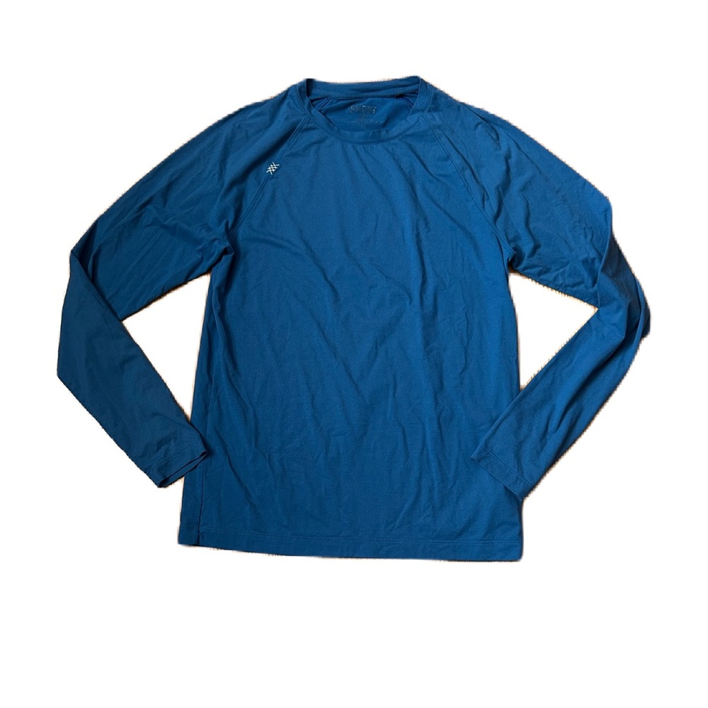 Rhone Shirt Mens S 37” Chest Blue Long Sleeve Undershirt Nylon Outdoor Fitness